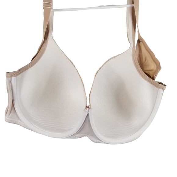 Cacique Beige Lace Floral Overlay Lightly Lined Underwire Bra 44DDD - Picture 4 of 6